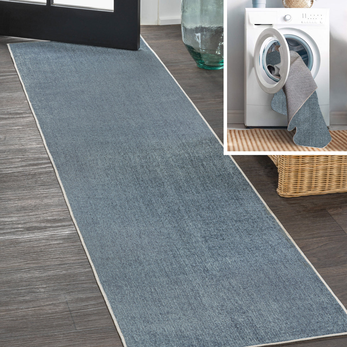 Twyla Classic Solid Low-Pile Machine-Washable Area Rug