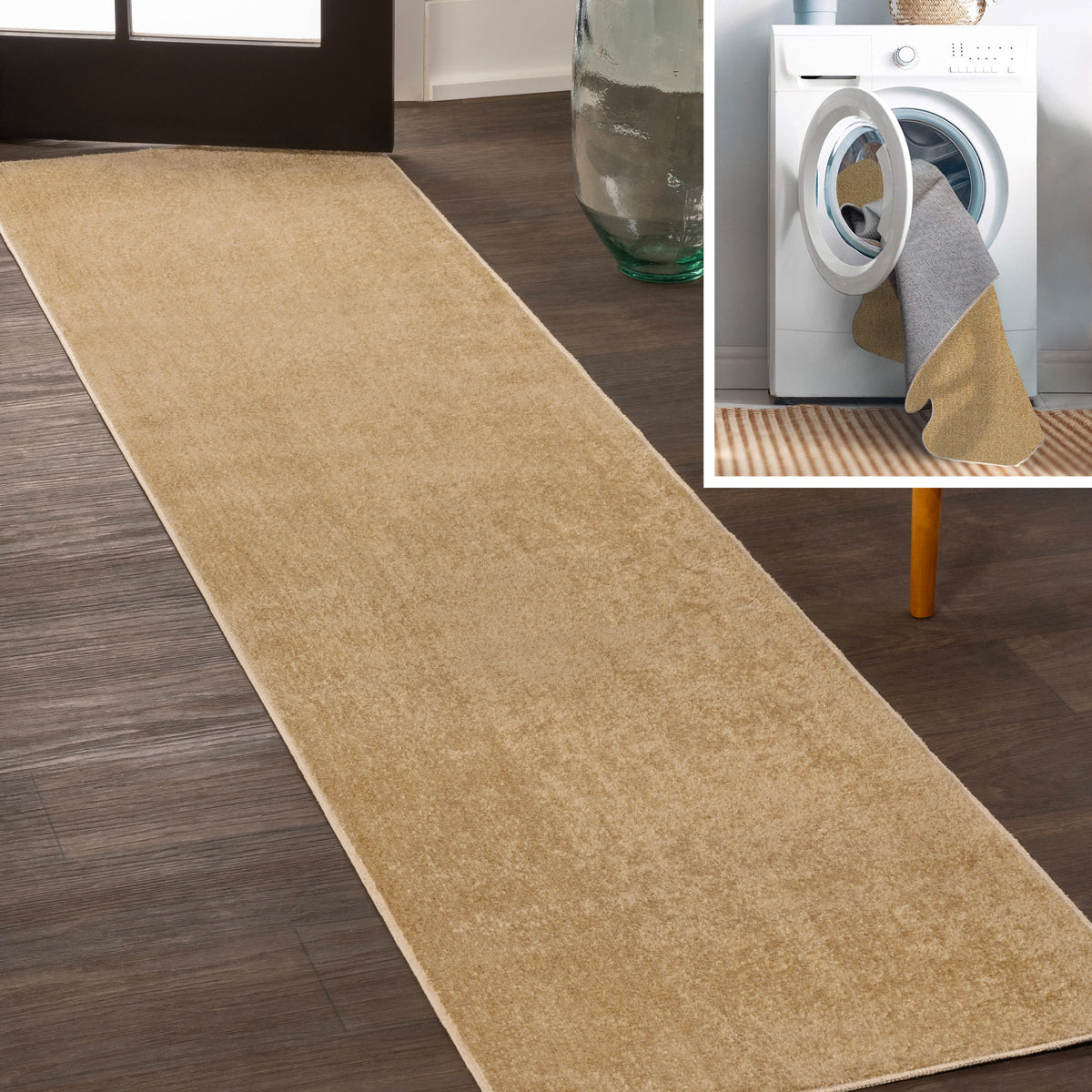 Twyla Classic Solid Low-Pile Machine-Washable Area Rug
