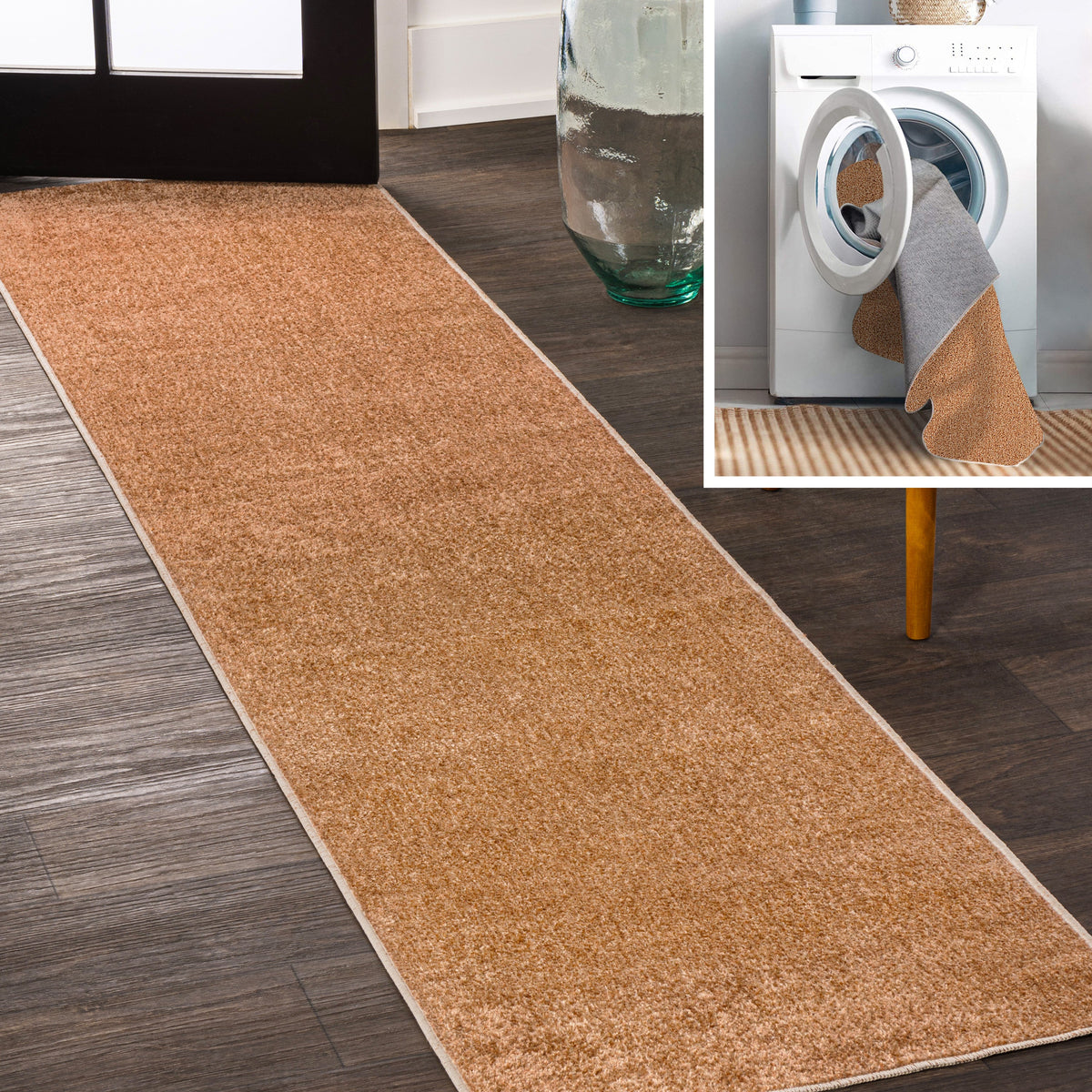 Twyla Classic Solid Low-Pile Machine-Washable Area Rug