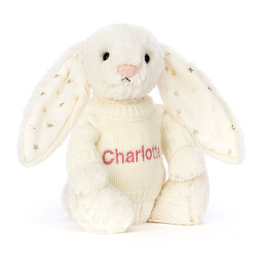 Bashful Twinkle Bunny with Personalized Cream Jumper