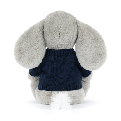 Bashful Luxe Elephant Thuddeus with Personalized Navy Jumper