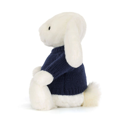 Bashful Luxe Bunny Luna with Personalized Navy Jumper