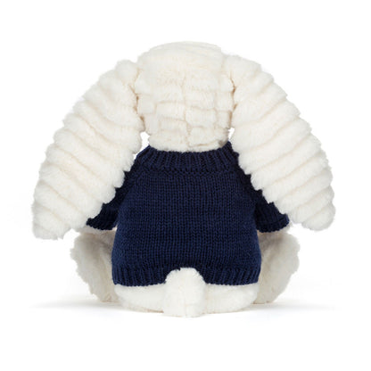 Bashful Luxe Bunny Nimbus with Personalized Navy Jumper