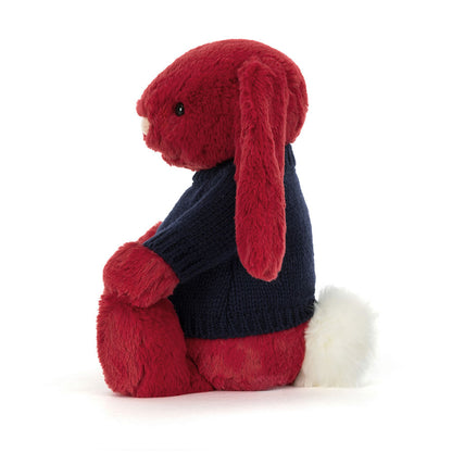 Bashful Luxe Bunny Scarlett with Personalized Navy Jumper