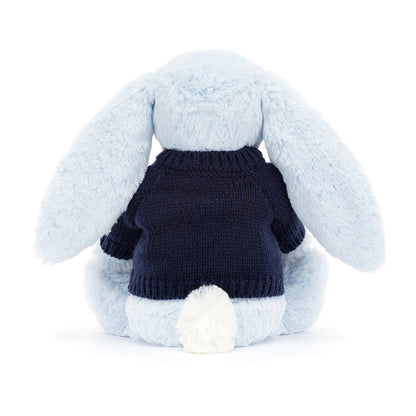 Bashful Blue Bunny with Personalized Navy Jumper