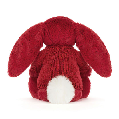 Bashful Luxe Bunny Scarlett with Personalized Red Jumper