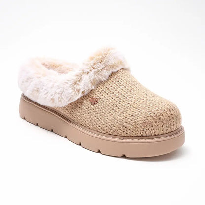 Women's Metallic Sweater Knit Slippers – Cozy & Lightweight Slip-On Shoes