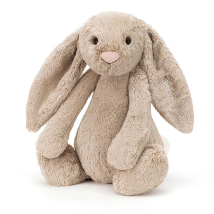 Personalized Bashful Beige Bunny Huge