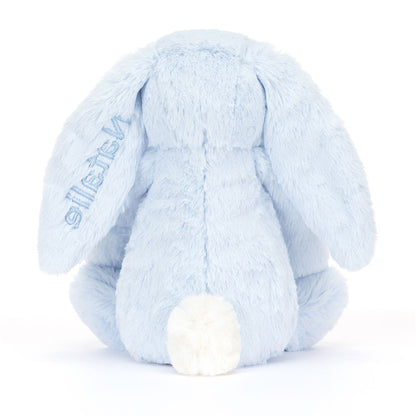 Personalized Bashful Blue Bunny Medium