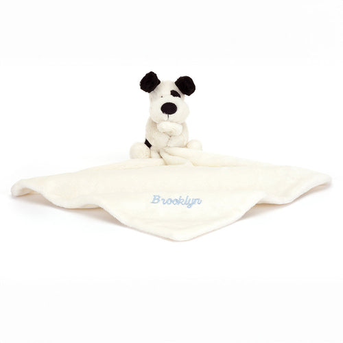 Personalized Bashful Black & Cream Puppy Soother