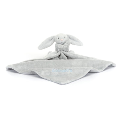 Personalized Bashful Silver Bunny Soother