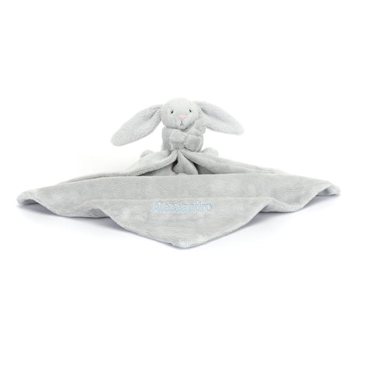Personalized Bashful Silver Bunny Soother