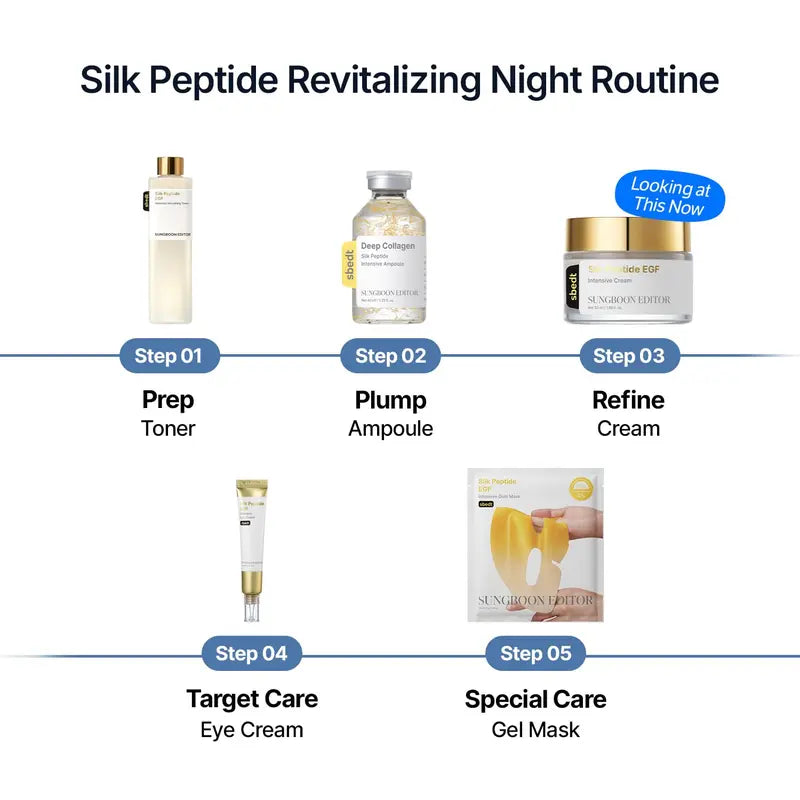 Silk Peptide & EGF Golden Glow Gift Set – Firming & Radiance Korean Skincare