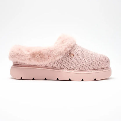 Women's Metallic Sweater Knit Slippers – Cozy & Lightweight Slip-On Shoes