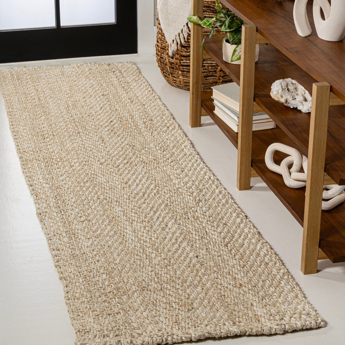 Espina Hand Woven Herringbone Chunky Jute Area Rug