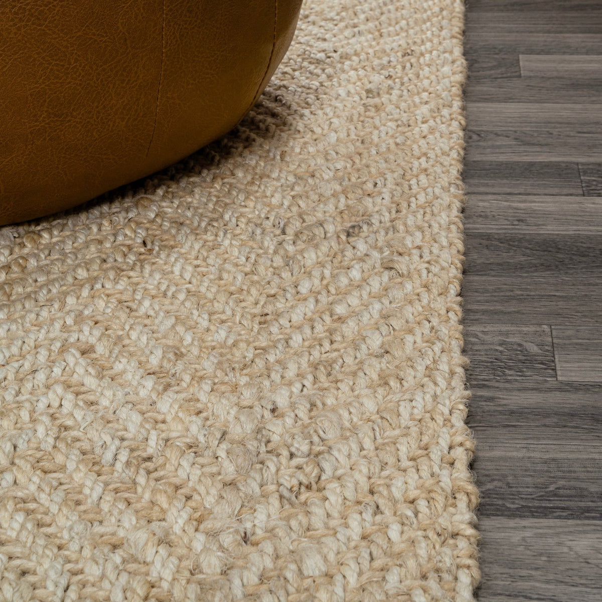 Espina Hand Woven Herringbone Chunky Jute Area Rug