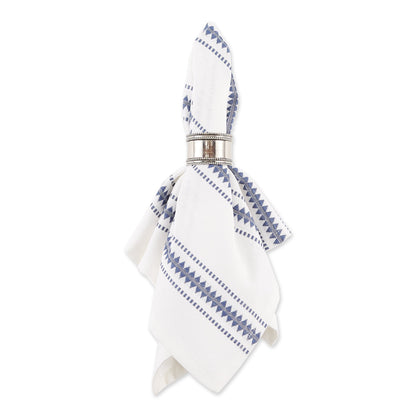 French Blue Zig Dobby Stripe Napkins, Set Of 6