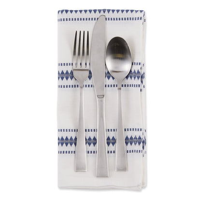 French Blue Zig Dobby Stripe Napkins, Set Of 6