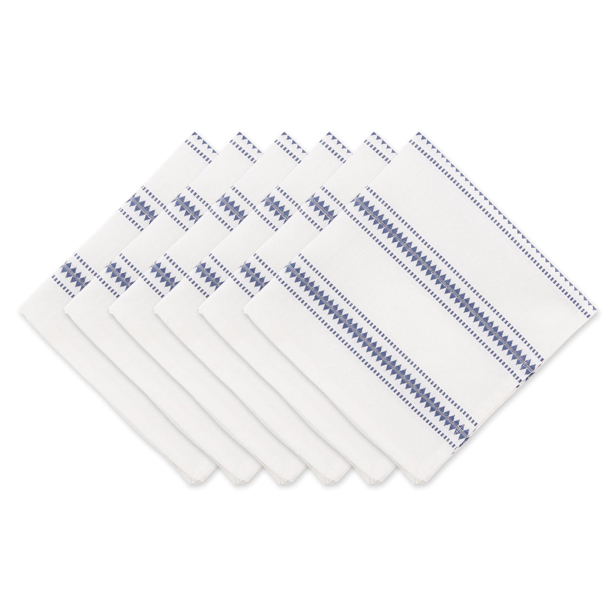 French Blue Zig Dobby Stripe Napkins, Set Of 6