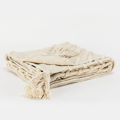 Geometric 100% Woven Textured Cotton Throw