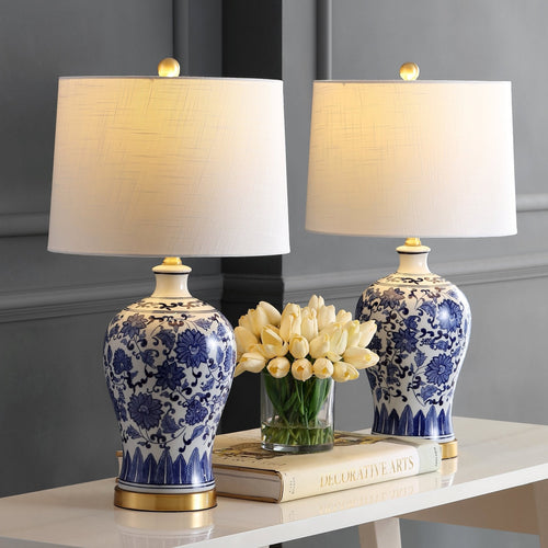 Jennifer Ceramic/Metal LED Table Lamp, Set of 2