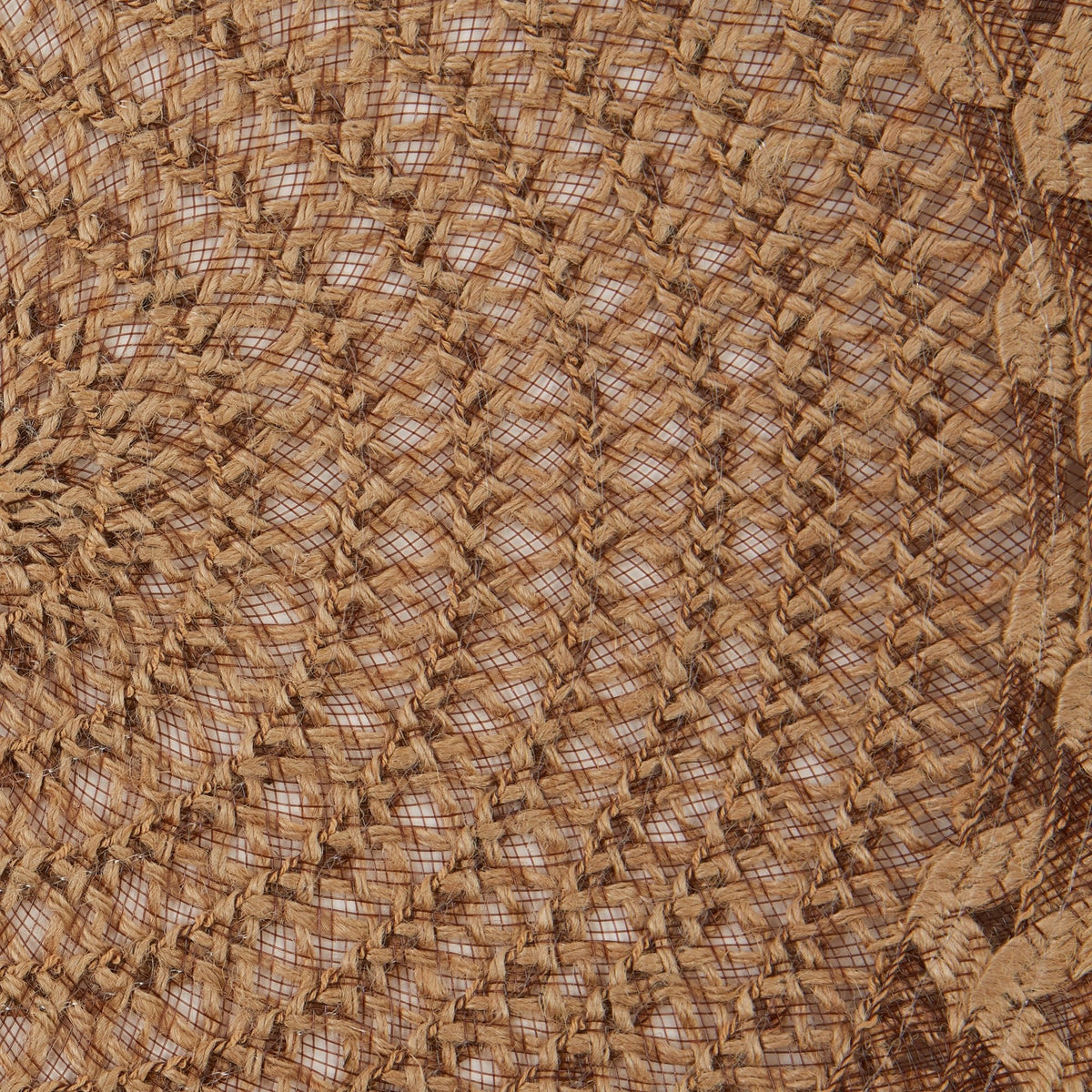 Natural Lattice Woven Polyester Round Placemats, Set Of 6