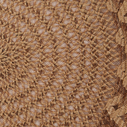 Natural Lattice Woven Polyester Round Placemats, Set Of 6