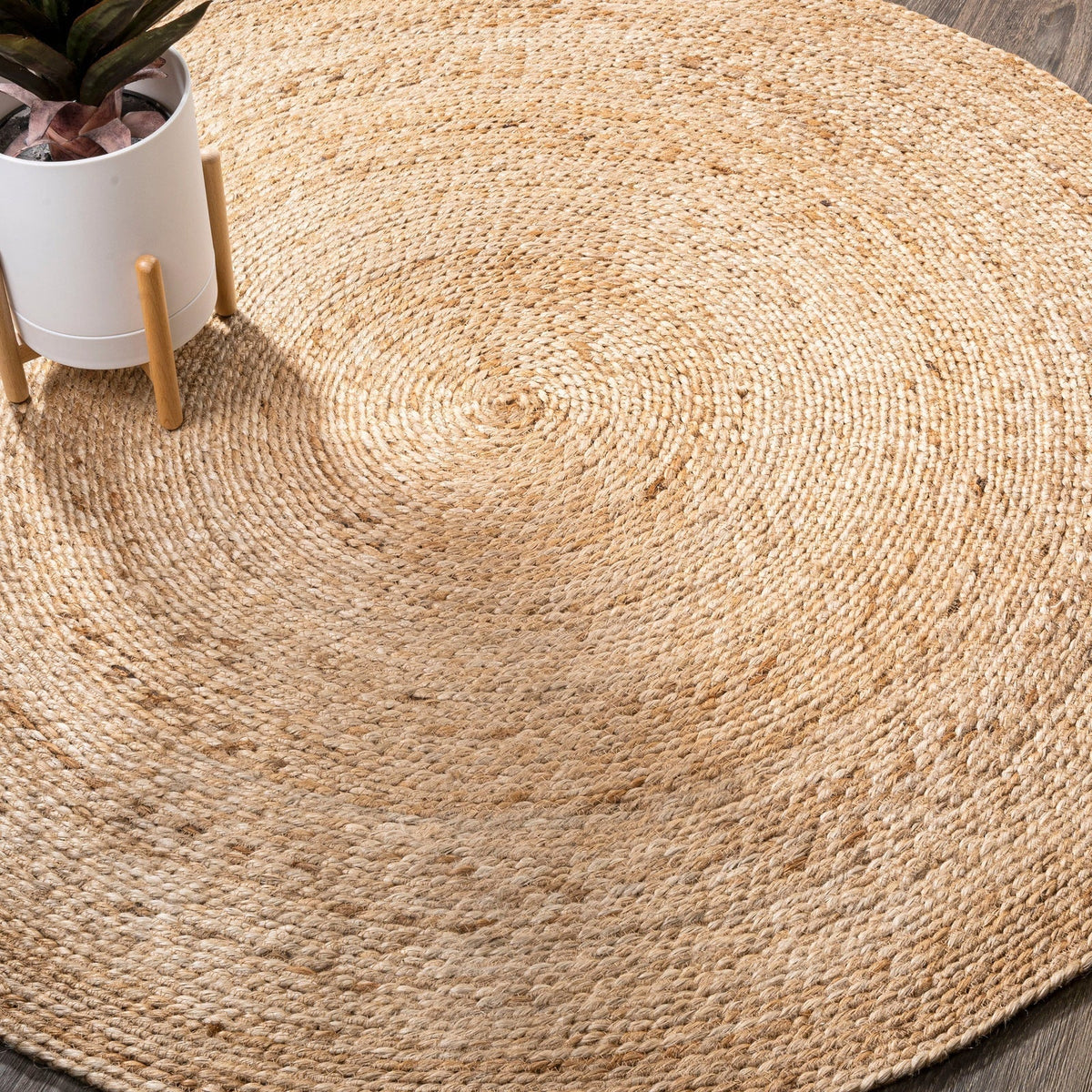 Soleil Natural Jute Braided Circle Natural Area Rug