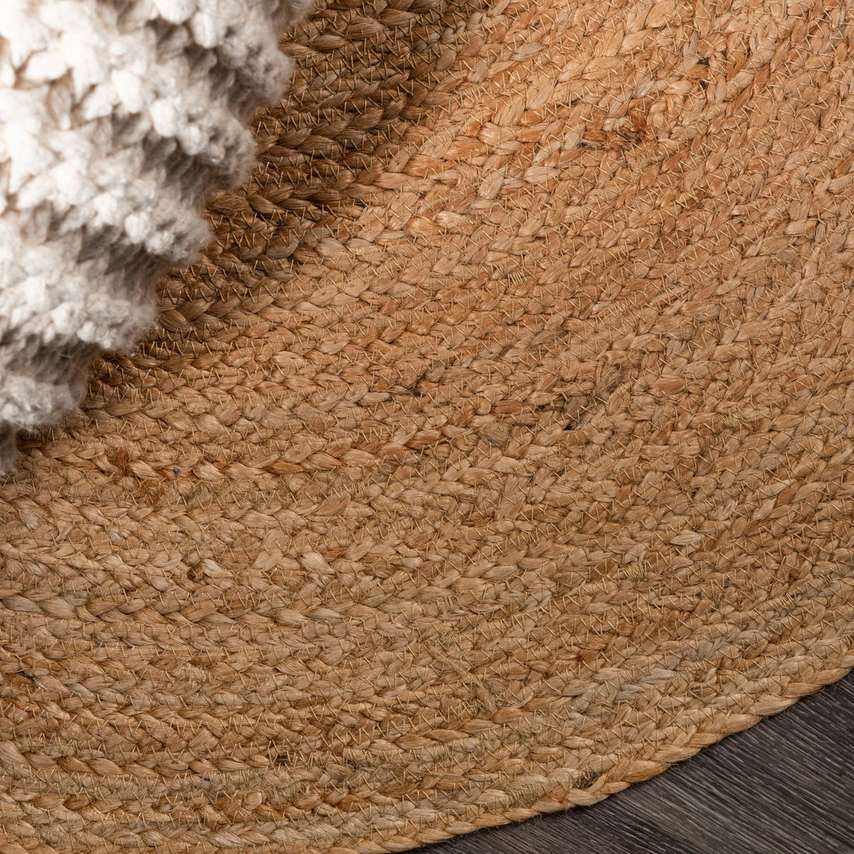 Soleil Natural Jute Braided Circle Natural Area Rug