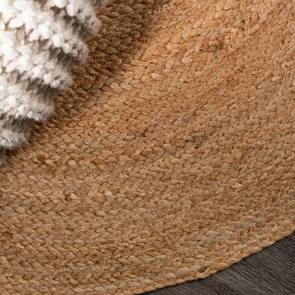 Soleil Natural Jute Braided Circle Natural Area Rug