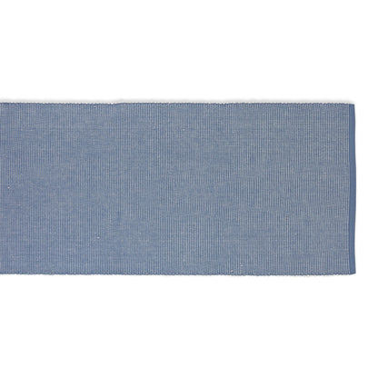 Stonewash Blue & White 2-Tone Ribbed 13"X72" Table Runner