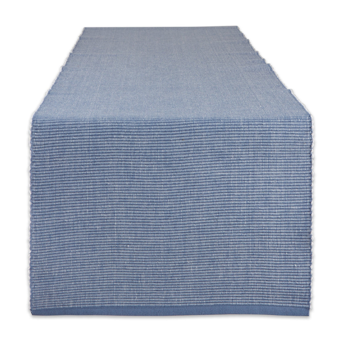 Stonewash Blue & White 2-Tone Ribbed 13"X72" Table Runner