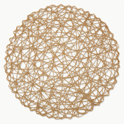 Taupe Woven Paper Round Placemats, Set Of 6