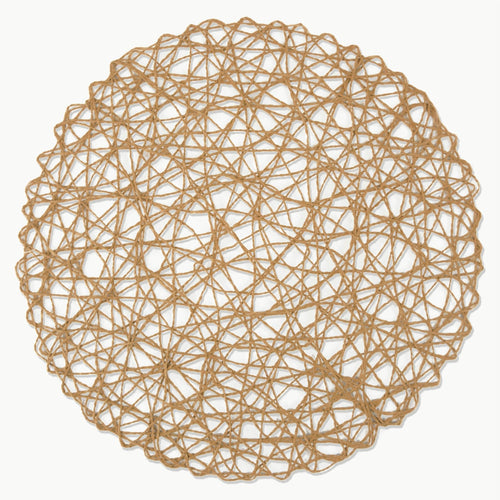 Taupe Woven Paper Round Placemats, Set Of 6