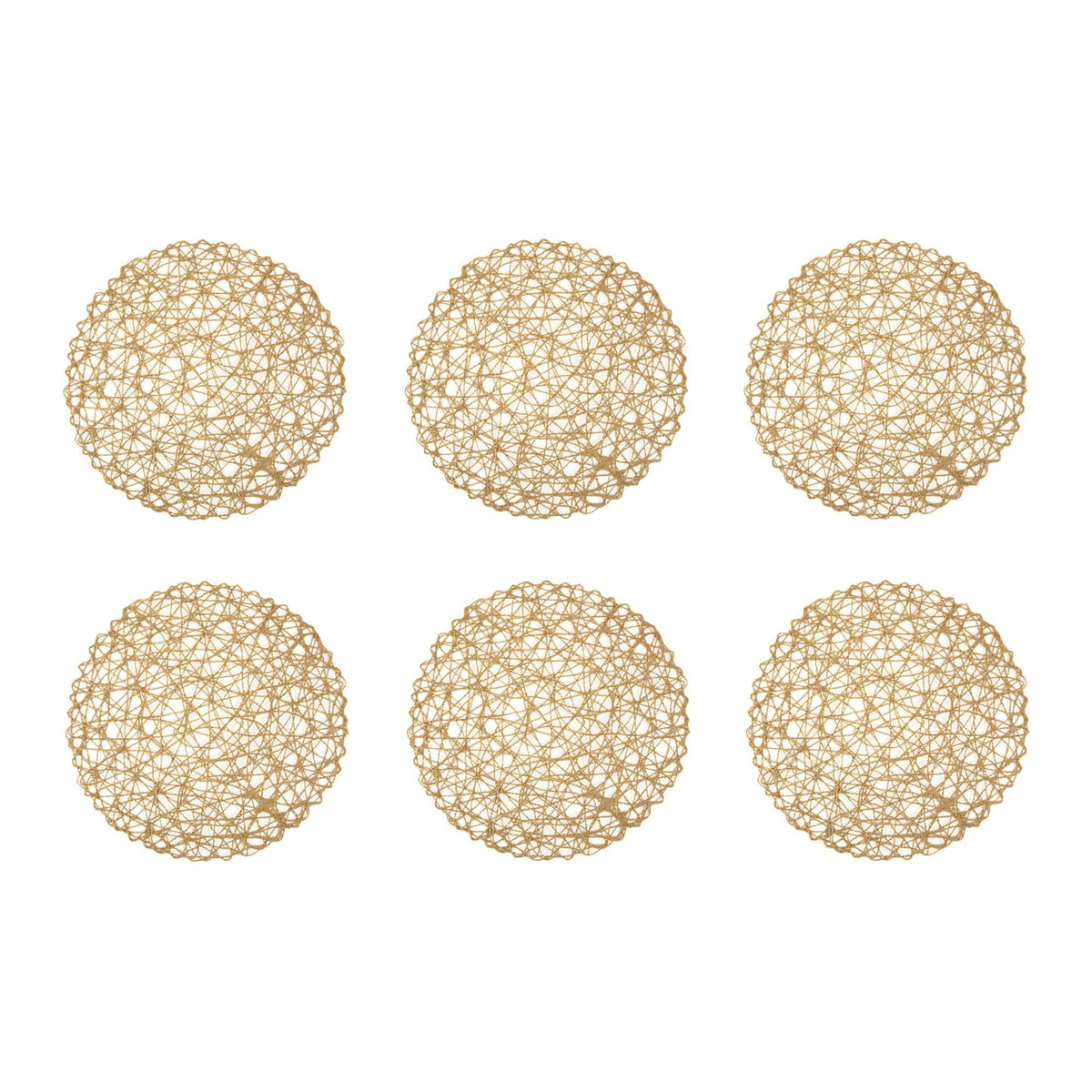 Taupe Woven Paper Round Placemats, Set Of 6