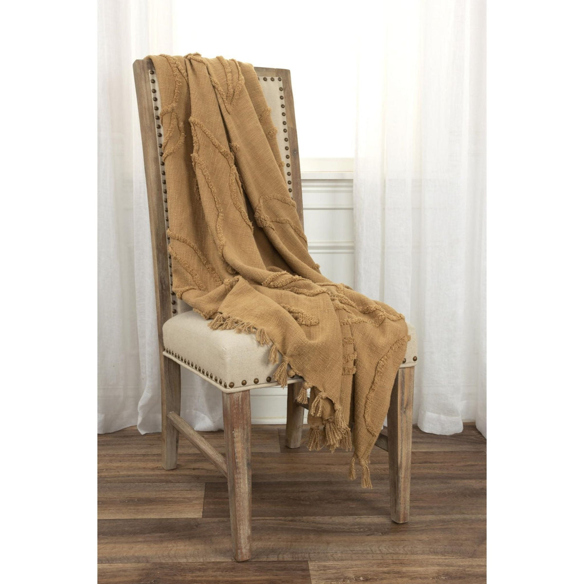 Woven Botanical 100% Woven Textured Cotton Throw