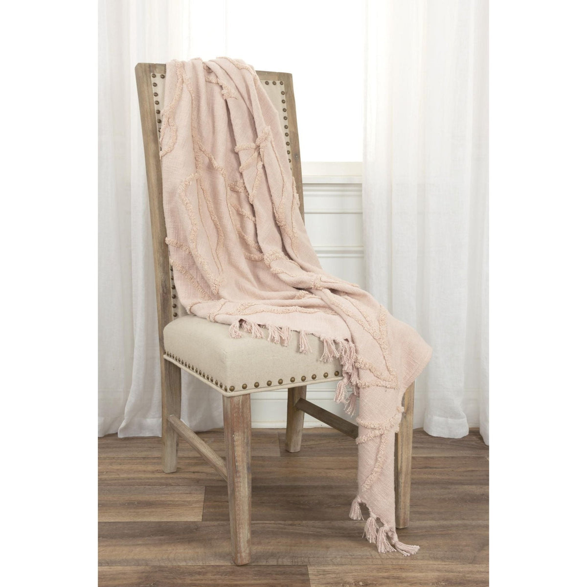 Woven Botanical 100% Woven Textured Cotton Throw